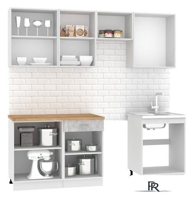 Готовая кухня Mio Tesoro Экстра-лайт 2.2 (ателье светлый/дуб бунратти) - Изображение №2 — Интернет-магазин ПроЗаказ