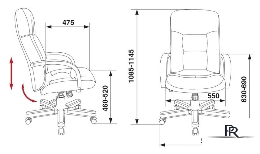 Офисное кресло Бюрократ T-9908/WALNUT (черный) - Изображение №5 — Интернет-магазин ПроЗаказ