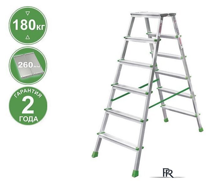 Лестница-стремянка Новая высота NV 212 с увеличенной площадкой 2x6 ступеней - Изображение №1 — Интернет-магазин ПроЗаказ
