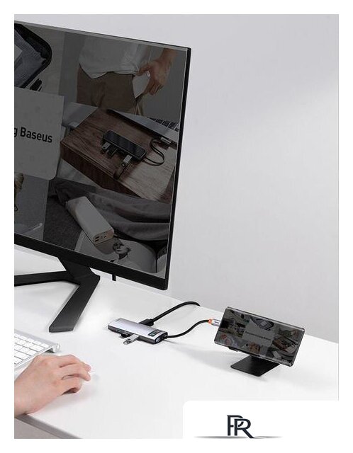 Док-станция Baseus Metal Gleam Series 8-in-1 Multifunctional Type-C HUB Docking Station CAHUB-CV0G - Изображение №13 — Интернет-магазин ПроЗаказ