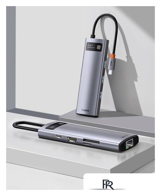 Док-станция Baseus Metal Gleam Series 8-in-1 Multifunctional Type-C HUB Docking Station CAHUB-CV0G - Изображение №10 — Интернет-магазин ПроЗаказ