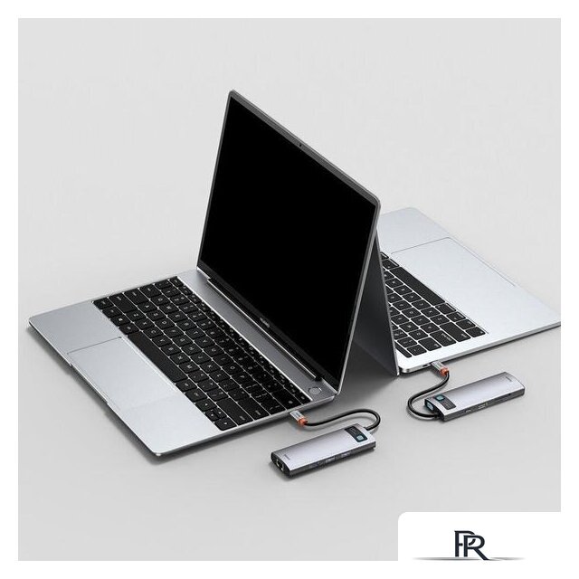 Док-станция Baseus Metal Gleam Series 8-in-1 Multifunctional Type-C HUB Docking Station CAHUB-CV0G - Изображение №9 — Интернет-магазин ПроЗаказ