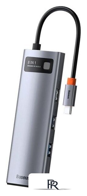 Док-станция Baseus Metal Gleam Series 8-in-1 Multifunctional Type-C HUB Docking Station CAHUB-CV0G - Изображение №3 — Интернет-магазин ПроЗаказ