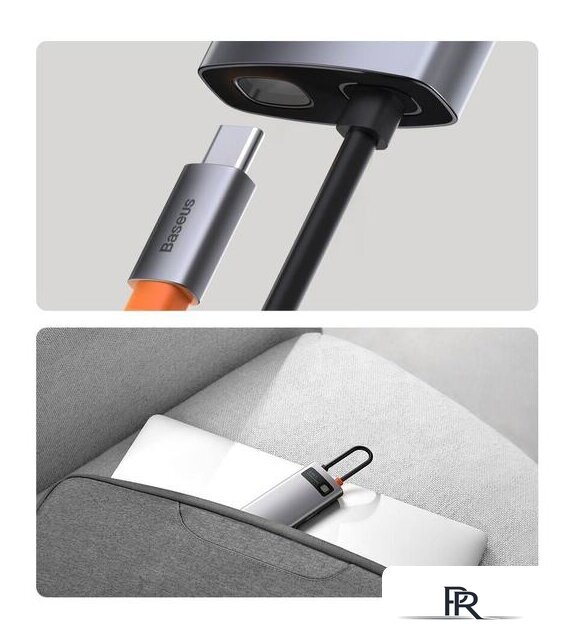 Док-станция Baseus Metal Gleam Series 8-in-1 Multifunctional Type-C HUB Docking Station CAHUB-CV0G - Изображение №15 — Интернет-магазин ПроЗаказ