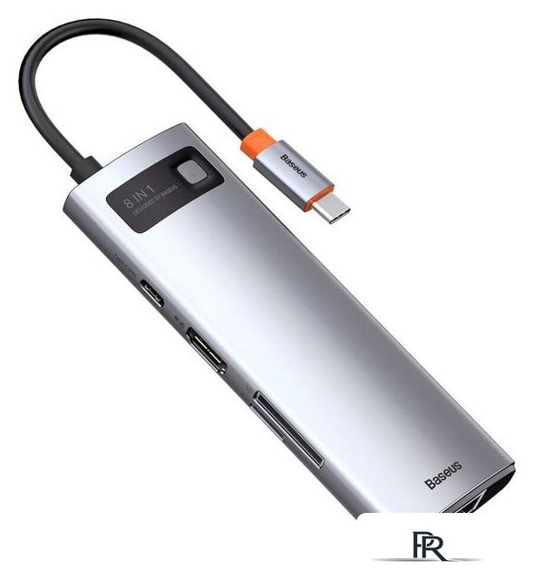 Док-станция Baseus Metal Gleam Series 8-in-1 Multifunctional Type-C HUB Docking Station CAHUB-CV0G - Изображение №1 — Интернет-магазин ПроЗаказ
