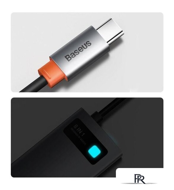 Док-станция Baseus Metal Gleam Series 8-in-1 Multifunctional Type-C HUB Docking Station CAHUB-CV0G - Изображение №16 — Интернет-магазин ПроЗаказ