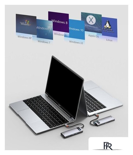 Док-станция Baseus Metal Gleam Series 8-in-1 Multifunctional Type-C HUB Docking Station CAHUB-CV0G - Изображение №17 — Интернет-магазин ПроЗаказ
