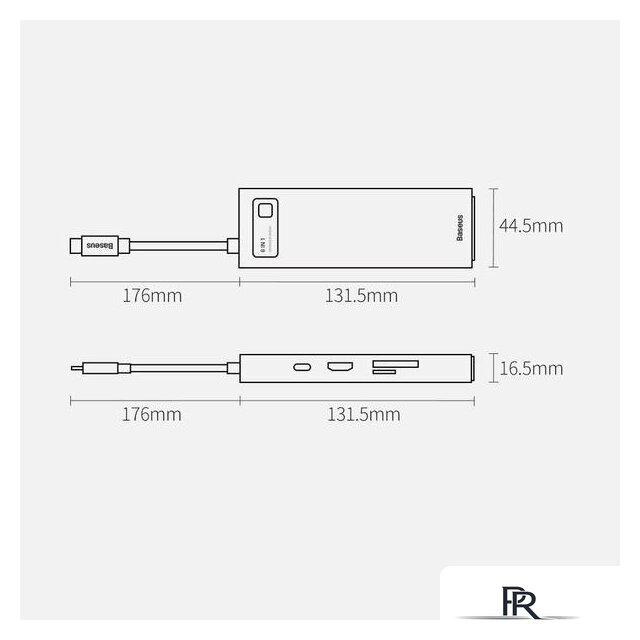 Док-станция Baseus Metal Gleam Series 8-in-1 Multifunctional Type-C HUB Docking Station CAHUB-CV0G - Изображение №19 — Интернет-магазин ПроЗаказ