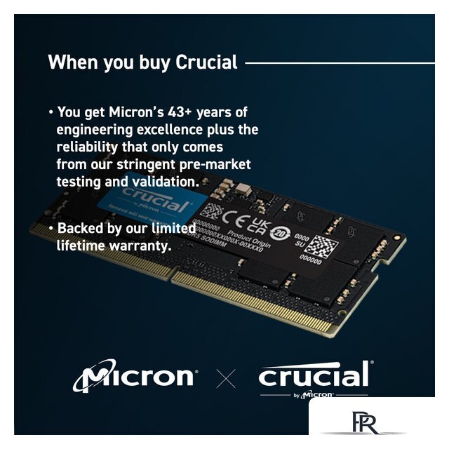Оперативная память Crucial 16ГБ DDR5 SODIMM 4800МГц CB16GS4800 - Изображение №3 — Интернет-магазин ПроЗаказ