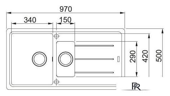 Кухонная мойка Franke Basis BFG 651-97 114.0676.274 (каменно-серый) - Изображение №3 — Интернет-магазин ПроЗаказ