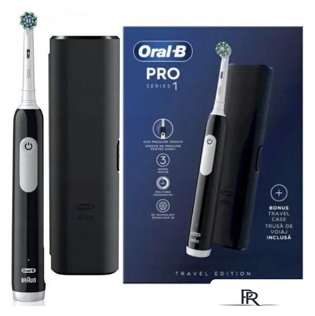Электрическая зубная щетка Oral-B Pro Series 1 Travel Edition (черный) - Изображение №1 — Интернет-магазин ПроЗаказ