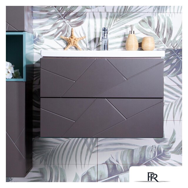  Бриклаер Тумба под умывальник Кристалл 70 (ясень анкор темный/софт графит) - Изображение №4 — Интернет-магазин ПроЗаказ