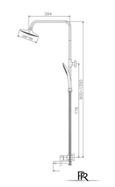 Душевая система  Haiba HB24805-7 (черный) - Изображение №2 — Интернет-магазин ПроЗаказ