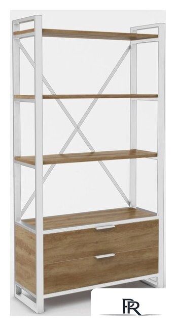 Стеллаж Hype Mebel Стандарт Люкс 50x200 (белый/дуб галифакс олово) - Изображение №1 — Интернет-магазин ПроЗаказ