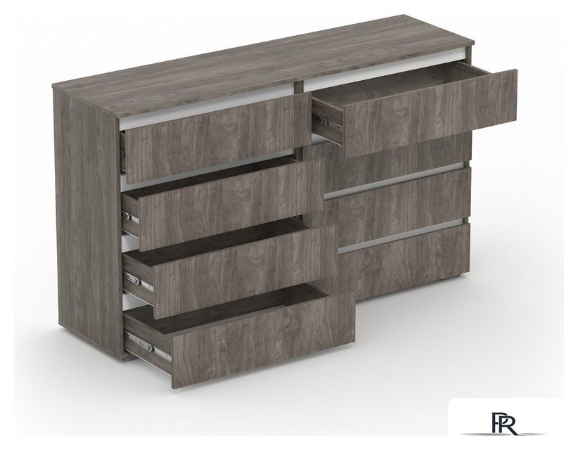 Комод Кортекс-мебель Бари 160 8ш (орех элия/орех элия/белый) - Изображение №4 — Интернет-магазин ПроЗаказ