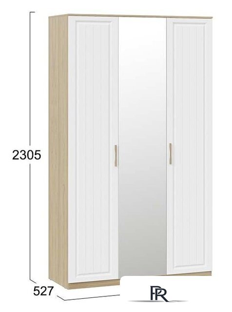 Шкаф распашной Трия Сэнди комбинированный (вяз благородный/белый) - Изображение №5 — Интернет-магазин ПроЗаказ