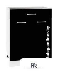 Шкаф напольный Кортекс-мебель Корнелия Лира НШ60р1ш без столешницы (черный) - Изображение №1 — Интернет-магазин ПроЗаказ