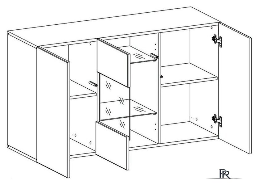 Комод НК-Мебель Point тип-1.2 71774467 (белый-белый глянец) - Изображение №3 — Интернет-магазин ПроЗаказ