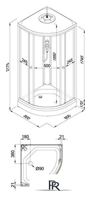 Душевая кабина Triton Вельвет А 80х80 - Изображение №9 — Интернет-магазин ПроЗаказ