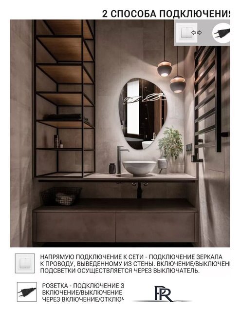 Зеркало EMZE Led 55x80 LED.NF.55.80.SW.4K (с подсветкой) - Изображение №4 — Интернет-магазин ПроЗаказ