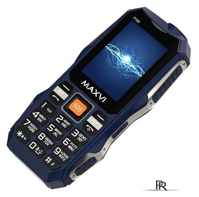 Кнопочный телефон Maxvi P100 (синий) - Изображение №6 — Интернет-магазин ПроЗаказ