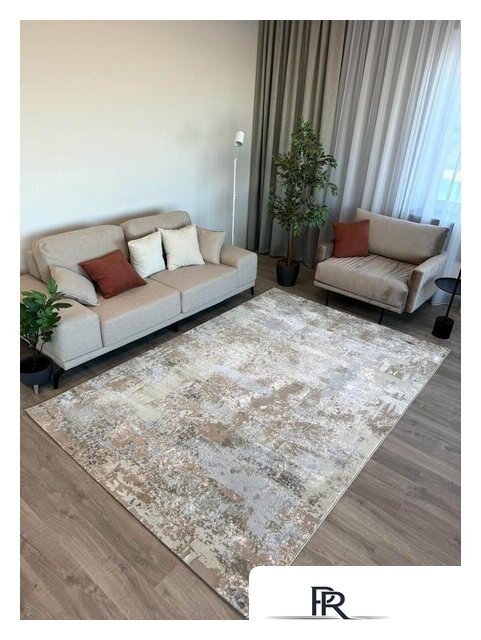 Ковер для жилой комнаты Radjab Carpet Бьянка прямоугольник D056A 7583RK-b 1.6x2.3 (cream shirink/vizon fdy) - Изображение №4 — Интернет-магазин ПроЗаказ