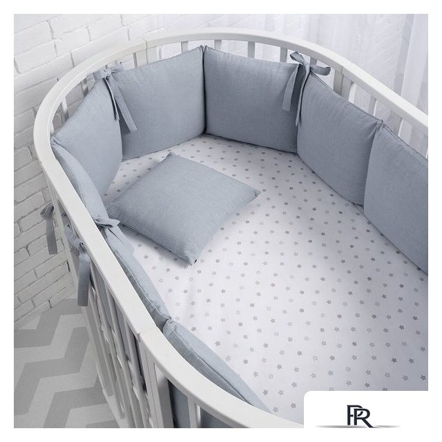 Бампер в кроватку Perina Soft Cotton СК1/4-05.10 (голубой) - Изображение №1 — Интернет-магазин ПроЗаказ