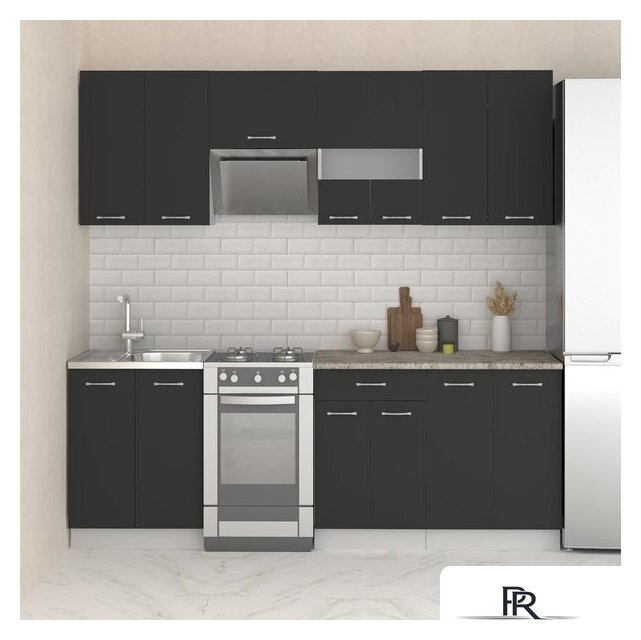 Готовая кухня Mio Tesoro Экстра-лайт 2.2 (антрацит/марсель) - Изображение №6 — Интернет-магазин ПроЗаказ