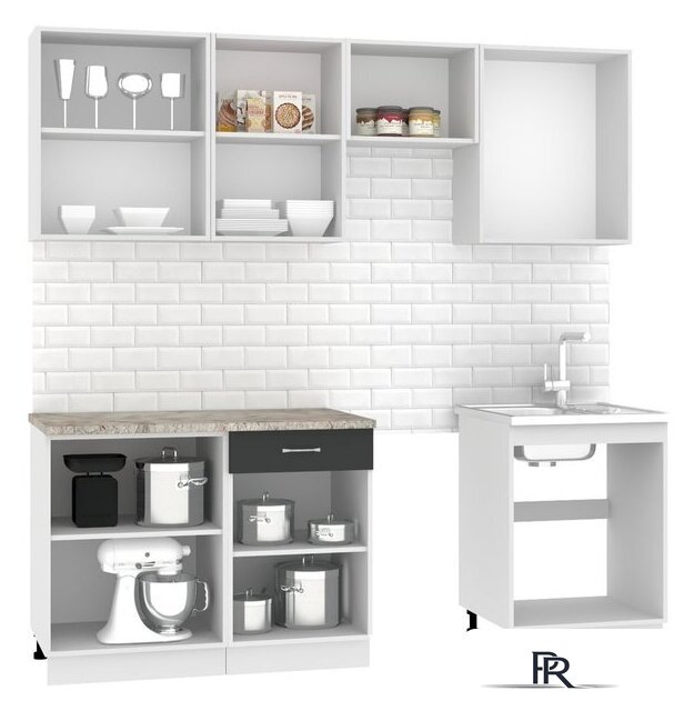 Готовая кухня Mio Tesoro Экстра-лайт 2.2 (антрацит/марсель) - Изображение №2 — Интернет-магазин ПроЗаказ