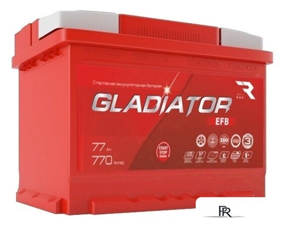 Автомобильный аккумулятор Gladiator EFB 77 R+ (77 А·ч) - Изображение №1 — Интернет-магазин ПроЗаказ