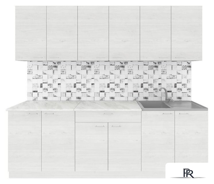 Готовая кухня Агута Альфа 2.4 (скандинавское дерево/скандинавское дерево/этория) - Изображение №1 — Интернет-магазин ПроЗаказ