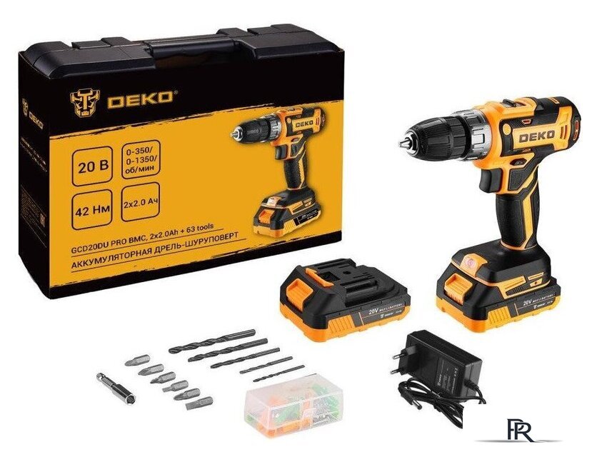 Дрель-шуруповерт Deko GCD20DU PRO Set 083-1040 (с 2-мя АКБ, кейс) - Изображение №1 — Интернет-магазин ПроЗаказ