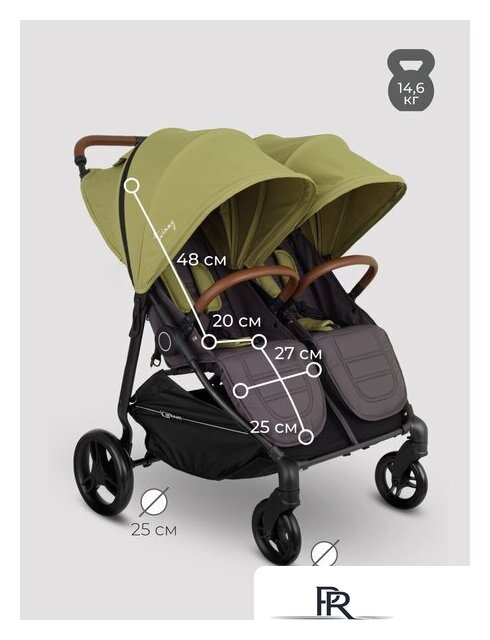 Коляска прогулочная «книга» Rant Twinny RA151 (olive) - Изображение №19 — Интернет-магазин ПроЗаказ