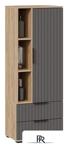 Шкаф-пенал Трия Хилтон исп.2 (дуб крафт золотой/графит матовый) - Изображение №1 — Интернет-магазин ПроЗаказ