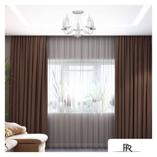 Люстра средней высоты Элетех Классик 151 НПБ 01-5х60-141 1005404788 (белый муар) - Изображение №5 — Интернет-магазин ПроЗаказ