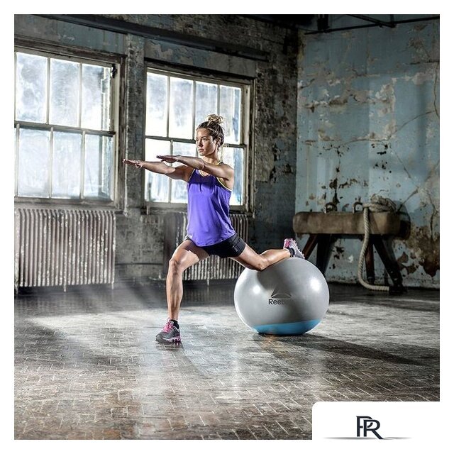 Гимнастический мяч Reebok Gymball RAB-40015BL 55 см (серый/голубой) - Изображение №2 — Интернет-магазин ПроЗаказ