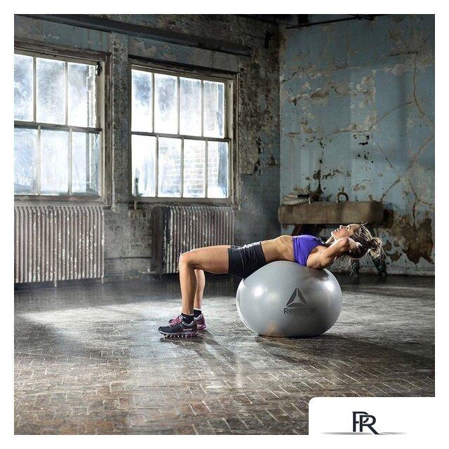 Гимнастический мяч Reebok Gymball RAB-40015BL 55 см (серый/голубой) - Изображение №4 — Интернет-магазин ПроЗаказ