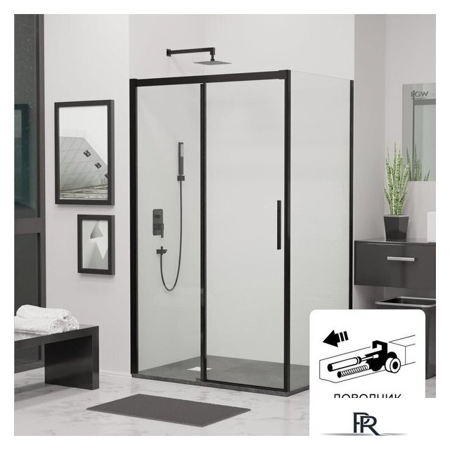 Душевой уголок RGW LE-41B (LE-12B + Z-050-2B) 34124186-014 160x80 (черный/прозрачное стекло) - Изображение №1 — Интернет-магазин ПроЗаказ