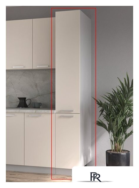 Шкаф-пенал Интерлиния Компо НШП-№1-2145 (белый платинум/белый платинум) - Изображение №2 — Интернет-магазин ПроЗаказ