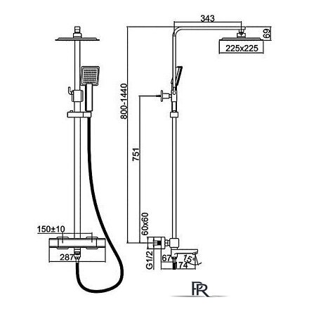 Душевая система  Ledeme L2424 - Изображение №2 — Интернет-магазин ПроЗаказ