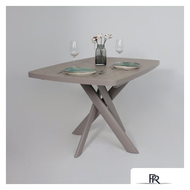 Кухонный стол Мамадома Leonel-130 раздвижной 130-165х85 (бежевый камень-hpl/капучино) - Изображение №6 — Интернет-магазин ПроЗаказ