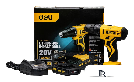 Ударная дрель-шуруповерт Deli DL-CZ20-E1D2 102883 (с 2-мя АКБ, кейс) - Изображение №1 — Интернет-магазин ПроЗаказ