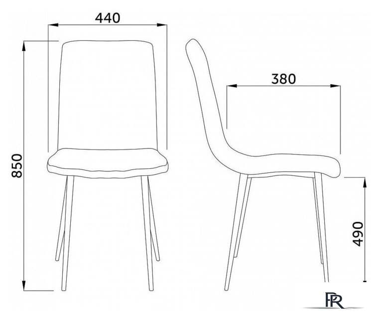 Стул AksHome Dallas 68748 (велюр, темно-бежевый/черный) - Изображение №2 — Интернет-магазин ПроЗаказ