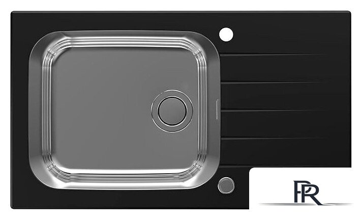 Кухонная мойка Alveus Glassix Up 40 (черный/нержавеющая сталь) - Изображение №1 — Интернет-магазин ПроЗаказ