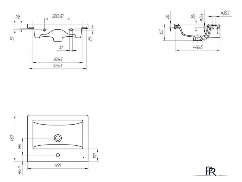  Cersanit Тумба с умывальником Lara 60 + Como 63414 + S-UM-COM60/1-w - Изображение №4 — Интернет-магазин ПроЗаказ