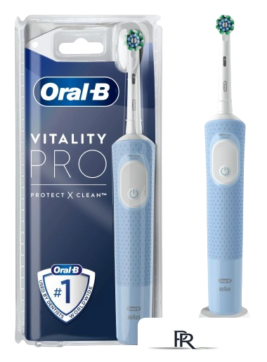 Электрическая зубная щетка Oral-B Vitality Pro D103.413.3 Protect X Clean Vapor Cross Action (голубой) - Изображение №1 — Интернет-магазин ПроЗаказ