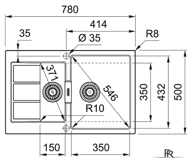 Кухонная мойка Franke Sirius 2.0 S2D 651-78 Tectonite 143.0628.385 (белый) - Изображение №2 — Интернет-магазин ПроЗаказ