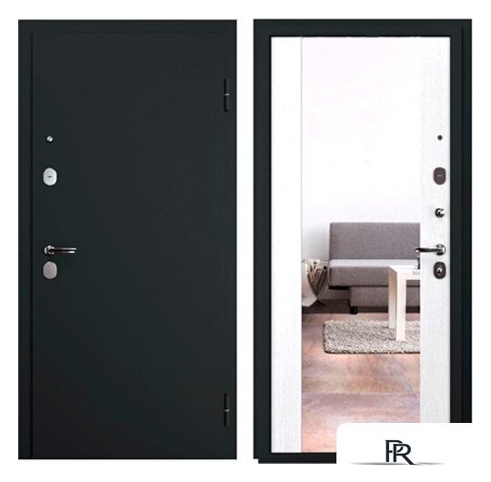 Металлическая дверь Guard С зеркалом 96х205 (правая, графитбьянко) - Изображение №1 — Интернет-магазин ПроЗаказ