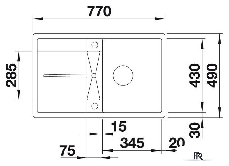 Кухонная мойка Blanco Metra 45 S-F 527290 (вулканический серый) - Изображение №3 — Интернет-магазин ПроЗаказ
