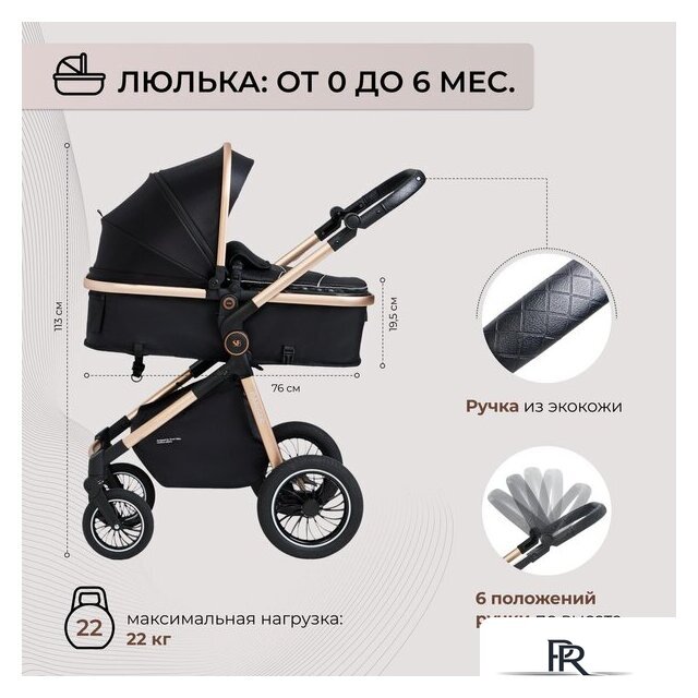 Универсальная коляска Sweet Baby Ranger 2в1 (Black Gold) - Изображение №3 — Интернет-магазин ПроЗаказ
